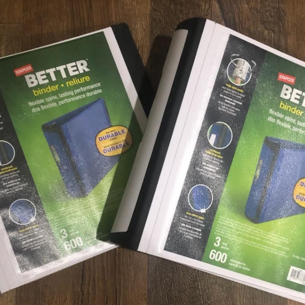 New With Original Tags/Packaging Two White 3" Staples Better Binders